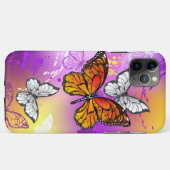 Monarch Butterflies op Paarse achtergrond Case-Mate iPhone Case (Achterkant (horizontaal))