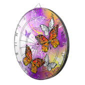 Monarch Butterflies op Paarse achtergrond Dartbord (Voorkant Rechts)