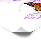 Monarch Butterflies op Paarse achtergrond Foto Afdruk (Hoek)