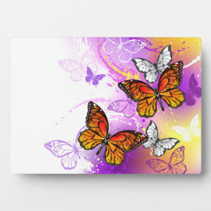 Monarch Butterflies op Paarse achtergrond Fotoplaat