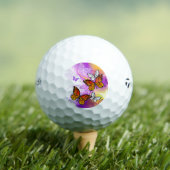 Monarch Butterflies op Paarse achtergrond Golfballen (Insitu Shirt)