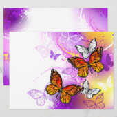 Monarch Butterflies op Paarse achtergrond Kaart (Voorkant / Achterkant)