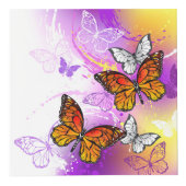 Monarch Butterflies op Paarse achtergrond Kubus (Voorkant)