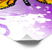 Monarch Butterflies op Paarse achtergrond Perfect Poster (Hoek)