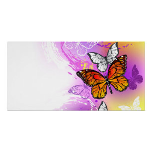 Monarch Butterflies op Paarse achtergrond Perfect Poster