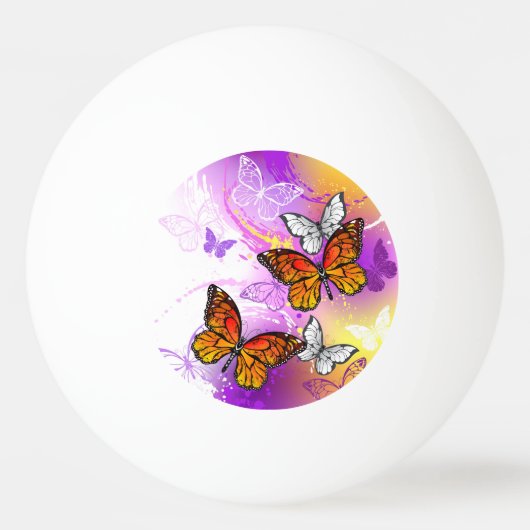 Monarch Butterflies op Paarse achtergrond Pingpongballen (Voorkant)