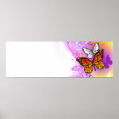 Monarch Butterflies op Paarse achtergrond Poster (Voorkant)