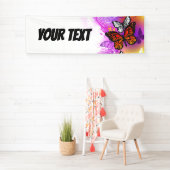 Monarch Butterflies op Paarse achtergrond Spandoek (Insitu)