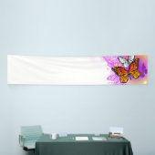 Monarch Butterflies op Paarse achtergrond Spandoek (Beurs)