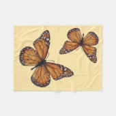 Monarch Butterflies op Peach Fleece Blanket (Voorkant (Horizontaal))