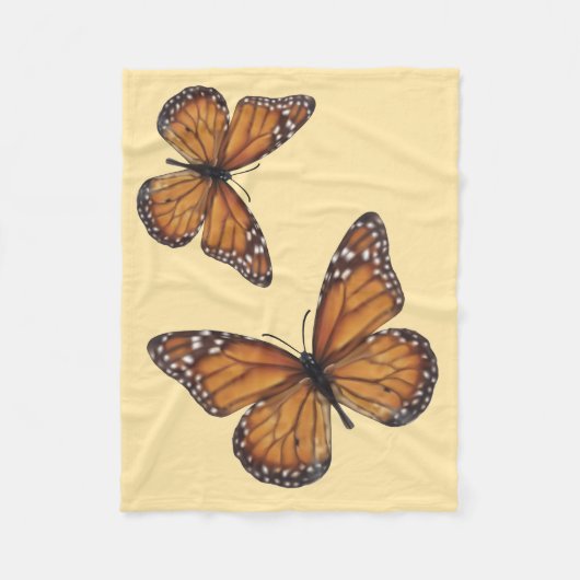Monarch Butterflies op Peach Fleece Blanket (Voorkant)