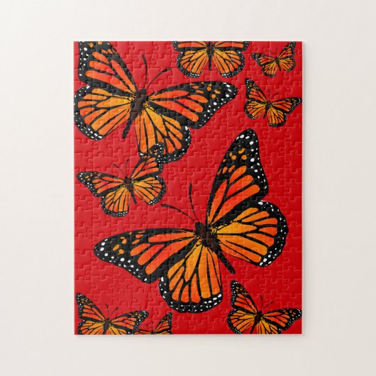 Monarch Butterflies op Red Legpuzzel (Verticaal)