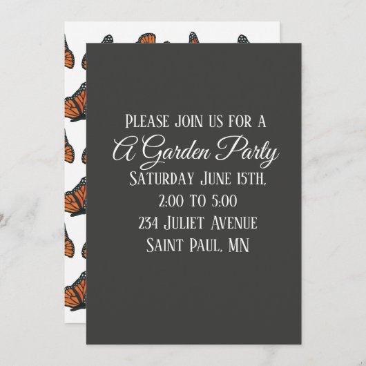 Monarch Butterflies Uitnodiging (Voorkant / Achterkant)
