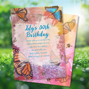 Monarch Butterfly Adulte Anniversaire Invitations