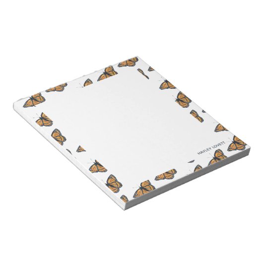 Monarch Butterfly Ajouter Votre Nom Bloc-notes (Incliné)