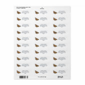 Monarch Butterfly Art Return Address Label (Full Sheet)