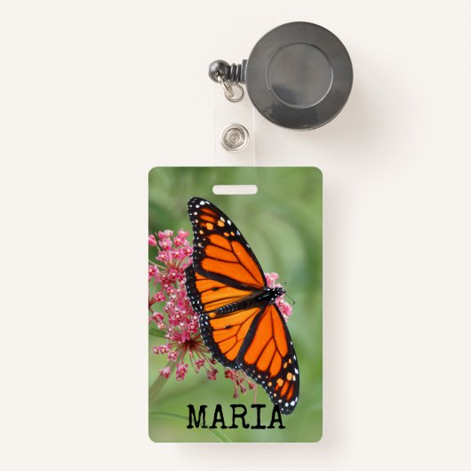 Monarch Butterfly Badge (Voorkant met intrekbare)