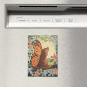 Monarch Butterfly Cat in Meadow Magneet (Insitu (Vaatwasser))