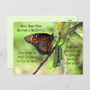 Monarch Butterfly & Caterstyle Quote Briefkaart
