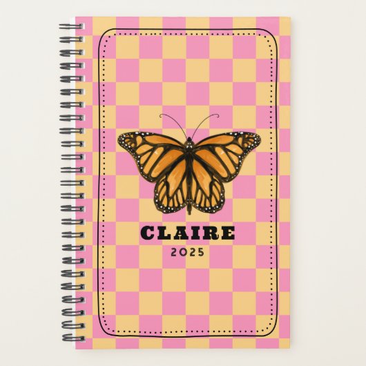 Monarch Butterfly Checkerboard Planner (Voorkant)