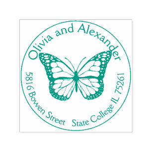 Monarch Butterfly Custom Retour Adres Stamp Zelfinktende Stempel