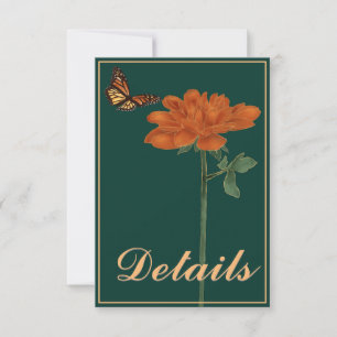 Monarch Butterfly Dahlia Forest Green Details RSVP Kaartje