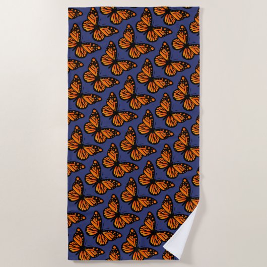 Monarch Butterfly Design - Beach Towel Strandlaken (Voorkant)