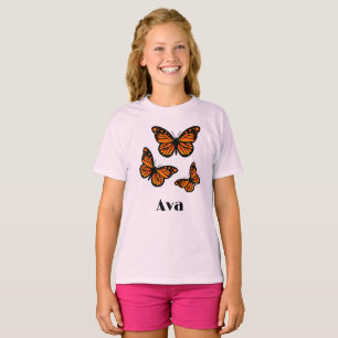 Monarch Butterfly Design - Girls' Basic T-Shirt