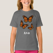 Monarch Butterfly Design - Girls' Basic T-Shirt (Voorkant)