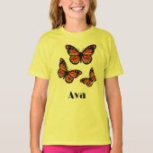 Monarch Butterfly Design - Girls' Basic T-Shirt (Voorkant)