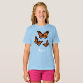 Monarch Butterfly Design - T-shirt de base pour fi (Devant entier)