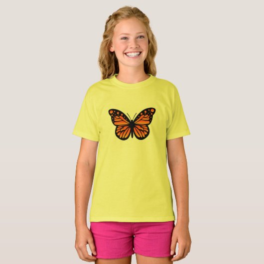 Monarch Butterfly Design - T-shirt de base pour fi (Devant entier)