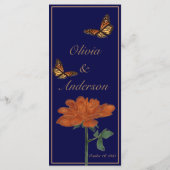 Monarch Butterfly en Dalila Ivory Trouwen Menu (Achterkant)