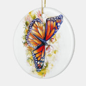 Monarch Butterfly Floral Keramisch Ornament (Links)