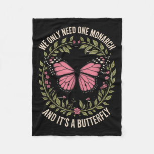 Monarch Butterfly Floral Natuur Quote Vrouwelijke Fleece Deken