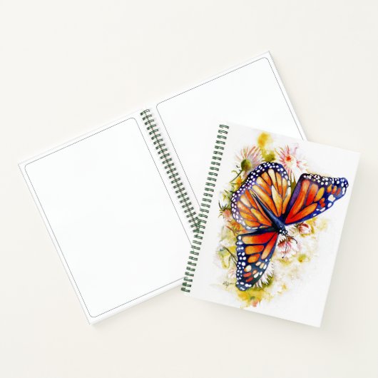 Monarch Butterfly Floral Notitieboek (Binnen)