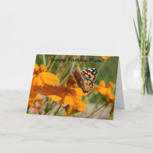 Monarch Butterfly Flower Birthday Wenskaart Kaart