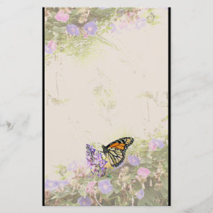 Monarch Butterfly Flowers Stationery Briefpapier