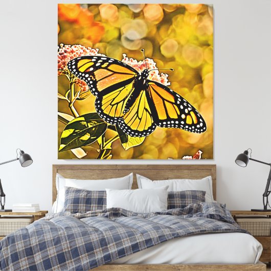 Monarch Butterfly Garden Art Canvas Afdruk (Insitu (Slaapkamer))