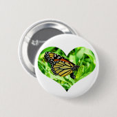 Monarch Butterfly Heart Button (Voorkant /achterkant)