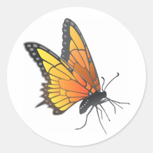 Monarch Butterfly in vlucht Ronde Sticker