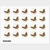 Monarch Butterfly ivoor herfstbruiloft Ronde Sticker (Vel)