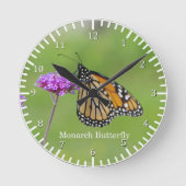 Monarch Butterfly-klok Ronde Klok (Voorkant)