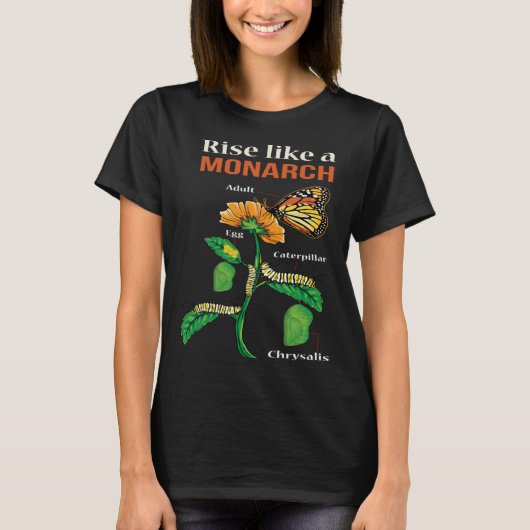 Monarch Butterfly  Lifecycle Metamorphosis T-shirt (Voorkant)