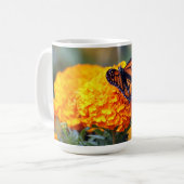 Monarch Butterfly Marigold Foto Koffiemok (Voorkant links)