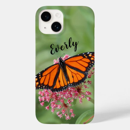Monarch Butterfly met naam Case-Mate iPhone Case (Achterkant)