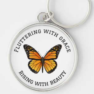 Monarch Butterfly met Quote Sleutelhanger