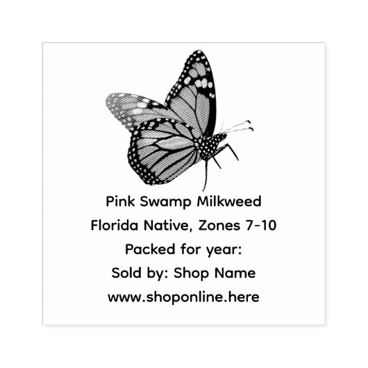 Monarch Butterfly Native Milkweed Seeds Rubberstempel (Afrduk)
