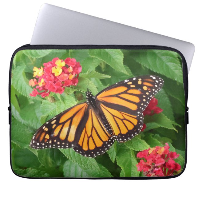 Monarch Butterfly on Lantana  Laptop Sleeve (Voorkant)