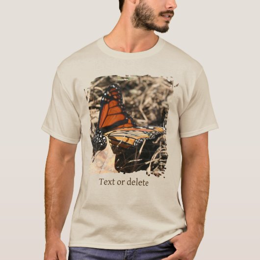 Monarch Butterfly On Leaf Personalized Nature T-shirt (Voorkant)